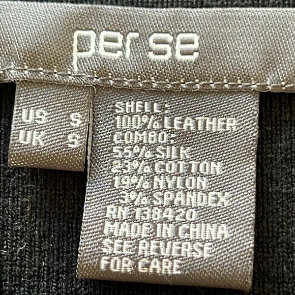 EUC Per Se Leather and Wool Crewneck Sweater size Small - Picture 3 of 5